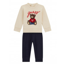 Guess Бежово-зелен комплект от 2 части бебе