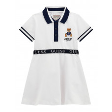 Guess Бяла рокля с къс ръкав момиче