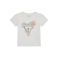 Guess Бяла тениска с къс ръкав бебе момиче