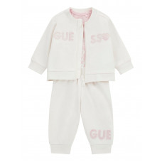 Guess Бял комплект от 3 части бебе момиче