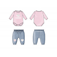 Guess Бял комплект от 3 части бебе момиче