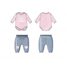 Guess Бял комплект от 3 части бебе момиче