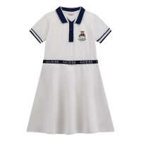 Guess Бяла рокля с къс ръкав момиче