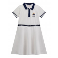 Guess Бяла рокля с къс ръкав момиче