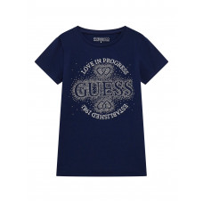 Guess Синя тениска с къс ръкав момиче