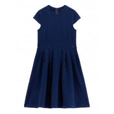 Guess Синя релефна рокляс къс ръкав момиче