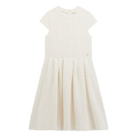 Guess Бяла щампована рокля  с къс ръкав момиче