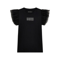 Guess Черна тениска с къс ръкав момиче
