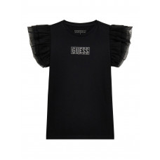 Guess Черна тениска с къс ръкав момиче