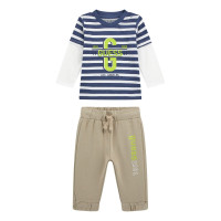 Guess Комплект синьо-бяло райе от 2 части бебе момче