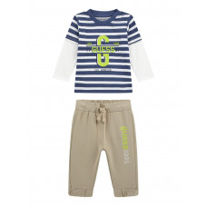 Guess Комплект синьо-бяло райе от 2 части бебе момче