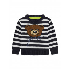 Guess Пуловер с дълъг ръкав на синьо-бяло райе бебе момче