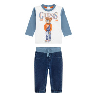 Guess Бял комплект от 2 части бебе момче