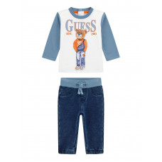 Guess Бял комплект от 2 части бебе момче