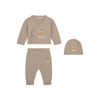 Guess Бежов комплект от 3 части бебе момче