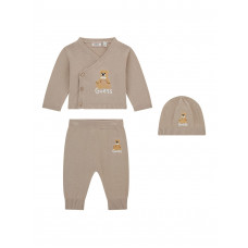 Guess Бежов комплект от 3 части бебе момче