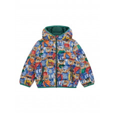 Guess Зелено-бежово подпланено яке с дълъг ръкав с качулка момче