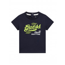 Guess Синя тениска с къс ръкав бебе момче