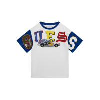 Guess Бяла тениска овърсайз с къс ръкав момче