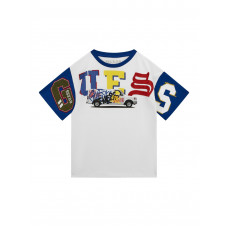 Guess Бяла тениска овърсайз с къс ръкав момче