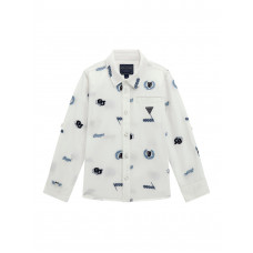 Guess Бяла официална риза с дълъг ръкав момче