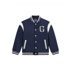 Guess Синьо яке от изкуствен велур с дълъг ръкав момче