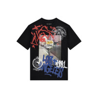 Guess Черна тениска овърсайз с къс ръкав момче