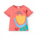 Boboli Розова памучна пижама с къс ръкав Момиче