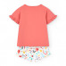 Boboli Розова памучна пижама с къс ръкав Момиче