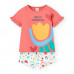 Boboli Розова памучна пижама с къс ръкав Момиче