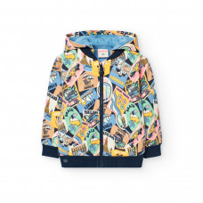 Boboli Поларен суитчърт с качулка и щампа Унисекс