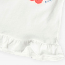 Boboli Бял памучен комплект 2 части Бебе момиче