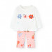 Boboli Бял памучен комплект 2 части Бебе момиче