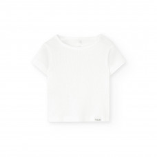 Boboli Бяла памучна тениска Унисекс