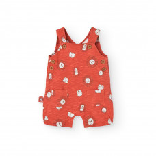 Boboli Червен гащеризон с принт Унисекс