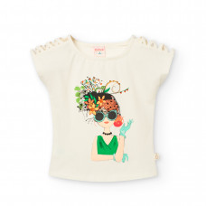 Boboli Бяла еластична тениска Момиче