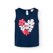 Boboli Синя памучна тениска Момиче