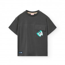 Boboli Антрацитно-сива памучна тениска Момче