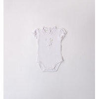 iDO Mini Бяло боди с къс ръкав за бебе момиче