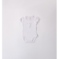 iDO Mini Бяло боди с къс ръкав за бебе момиче