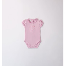 iDO Mini Розово боди с къс ръкав за бебе момиче