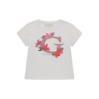 Guess Бяла тениска с къс ръкав бебе момиче
