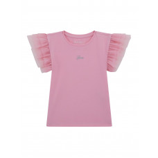 Guess Тениска с къс ръкав с мрежести волани момиче