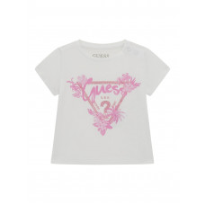 Guess Бяла тениска с къс ръкав бебе момиче