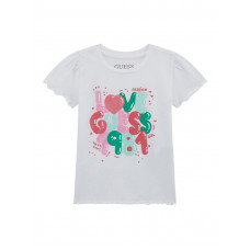 Guess Бяла тениска с къс ръкав момиче Guess Бяла тениска с къс ръкав момиче