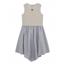 Guess Бяла рокля от смесен плат момиче