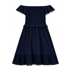 Guess Синя рокля поплин момиче