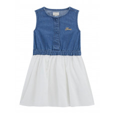 Guess Рокля с къс ръкав смесен плат момиче
