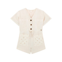 Guess Гащеризон с къс ръкав с дантела момиче