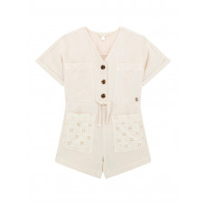 Guess Гащеризон с къс ръкав с дантела момиче Guess Гащеризон с къс ръкав с дантела момиче